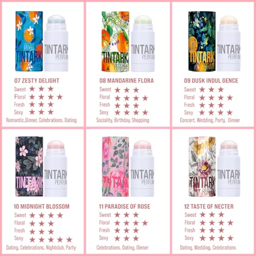 Solid Perfume Stick, Portable Travel Perfumes for Women's Fragrances Long Lasting, Inspired by YSL's Black Opium Perfume, Natural & Safe Ingredients (10 MIDNIGHT BLOSSOM)