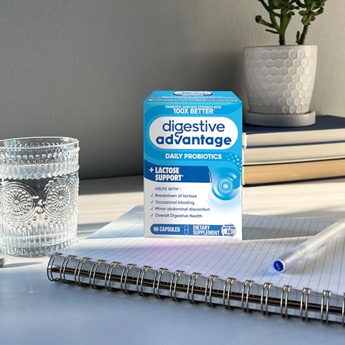 Digestive Advantage Lactose Defense Capsules (96 Count In A Box), Helps Breaks Down Lactose and Defend Against Digestive Upset, Supports Digestive and Immune Health, CFUs