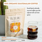 Organic Dirty Chai Ground Coffee - Medium Roast, Organic Flavored Coffee - Real Chai Spices - Smooth Low Acid - Perfect for Drip, Pour Over or Cold Brew - 8 oz, 22 Servings