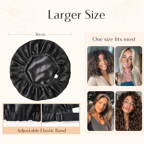 YANIBEST 22 Momme 100% Mulberry Silk Sleep Cap SilK Bonnet for Women - Natural Silk Sleeping Cap Hair Bonnet Silk Scrunchies