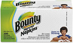 Bounty 96595CT Quilted Napkins, 1-Ply, 12 1/10 x 12, White, 200/Pack, 8 Pack/Carton