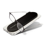 Always With You by ThinOptics Reading Glasses with Slim Case – Readers Attach to Your Phone, Tablet, or Fit in Your Pocket - Rectangular Black, 1.0x