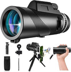 80x100 Monocular-Telescope High Powered for Smartphone Monoculars for Adults High Definition for Stargazing Hunting Wildlife Bird Watching Travel Camping Hiking
