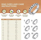 Ladytree Anxiety Relieve Rings 925 Sterling Silver Spinner Fidget Ring Worry Stress Relieving Boredom ADHD Autism Ring Platinum Plated Jewelry Birthday Gifts for Women Men