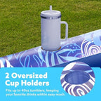 SLOOSH Inflatable Tanning Pool Lounger Float, 85" x 57" Extra Large Pool Floats Adult with Pillow, 4 in 1 Suntan Tub Raft Floatie,Sunbathing Bed Lounge for Water Blow Up Ball Pit, XL-Dark Blue