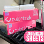 Colortrak Embossed Sheets Silver Aluminum Foil Pop-up Dispenser, 8 Boxes (8000 Pre-cut Sheets) Non-slip Textured Silver 5 x 11 Sheets for Hair Foil Coloring and Highlighting Sheet Applications