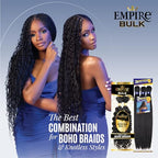 Sensationnel Empire bulk braiding – water wave 14 inch human hair braids for knotless boho box or curly loose wave styles (613 BLONDE)