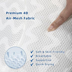 Bath Pillow, Bath Pillows for Tub Neck and Back Support, Bathtub Pillows for Head and Neck with 6 Strong Non-Slip Suction Cups, 4D Air Mesh, Bath Accessories Spa Gifts for Women(White+Grey)