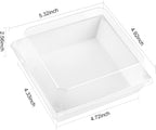 Kucoele 50 Pack Small Charcuterie Boxes with Clear Lids, To Go Paper Dessert Boxes Bakery Boxes, 5 Inches Disposable Food Containers for Cookies, Cupcakes, Slice Cakes, Strawberries (White)