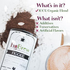 FigBrew Organic Roasted Cacao and Fig Coffee Alternative - Low Acid, Caffeine-Free, Gluten-Free, Vegan, Keto-Friendly Pure Blend - Natural Daily Energy Boost, 40 Cup Tin