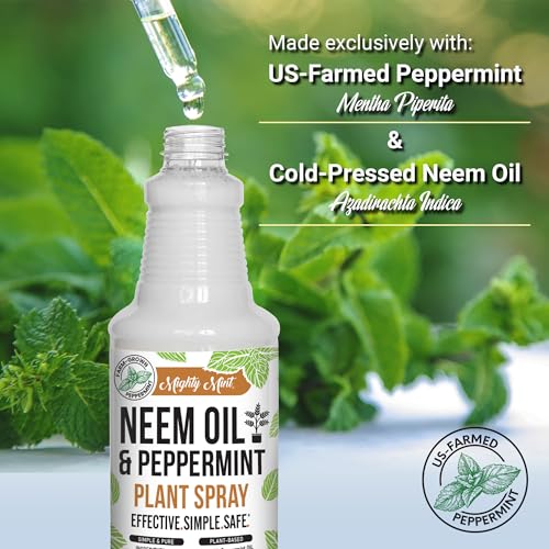 Mighty Mint Neem Oil & Peppermint Cold-Pressed Plant Nutrient Spray, 16oz - 2 Pack