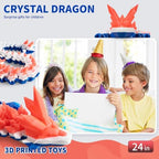 Large 3D Printed Dragon,24 Inch 3D Dragon Toys,Bigger Fidget Crystal Animals Toys, 3D Printed Articulated Animals for Home Office Car Desk Decor (Red White Blue, 24 inch)