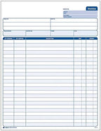 Adams Invoice Sets, 2-Part Carbonless, 8-1/2" x 11-7/16", 50 Sets per Pack (NC2812-50) - White/Canary