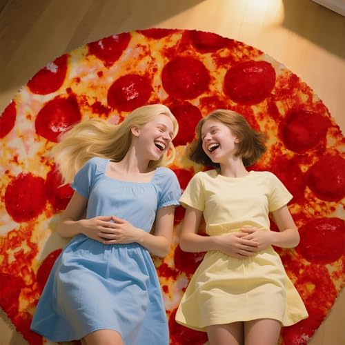 85in Pepperoni Pizza Blanket White Elephant Gifts for Adults Useful Sausage Throw Blankets Woemn Men Party Cool Stuff Novelty Gag Soft Fleece Wrap