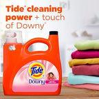 Tide plus Downy Liquid Laundry Detergent Soap, April Fresh Scent, HE Compatible, 94 Loads, 132 fl oz, Tide Laundry Detergent, Liquid Laundry Detergent (Packaging May Vary)