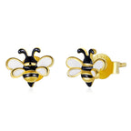 BABAMIA 925 Sterling Silver Bee Earrings For Girls Hypoallergenic Earrings Stud For Women Cute Jewelry Gift (Bee)