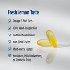 Nordic Naturals ProOmega-D, Lemon Flavor - 120 Soft Gels - 1280 mg Omega-3 + 1000 IU D3 - High-Potency Fish Oil - EPA & DHA - Brain, Eye, Heart, & Immune Health - Non-GMO - 60 Servings