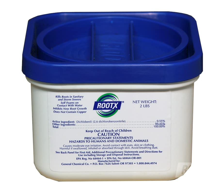 RootX - 2 LB. JAR (No Funnel/Applicator) Foaming root control for sewer lines and septic systems