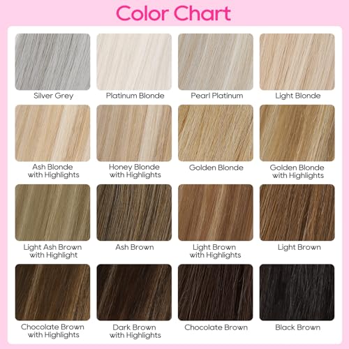 REECHO Invisible Wire Hair Extensions with Thinner Softer Lace Weft 12" Short Straight Clips in Secret Hairpiece for Women 12 Inch (Pack of 1) - Honey Blonde with Highlights