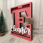 Personalized Name Letter Piggy Bank, 26 Letters Wooden Kids Piggy Bank for Birthday, Custom Large Small Wood Money Box Gift for Boys Girls Christmas