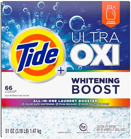 Tide All in One Laundry Booster, Color Safe Whitening, Stain and Odor Fighter, 66 Loads, 51 oz