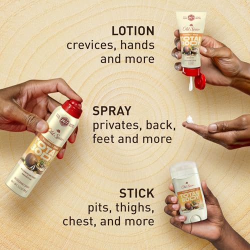 Old Spice Whole Body Deodorant for Men, Total Body Deodorant, Vanilla + Shea, Aluminum Free Deodorant Spray for 24/7 Freshness // Dermatologist Tested Whole Body Deodorant, 3.5 oz