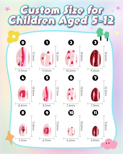 Press on Nails for Kids,tween Girls Trendy Stuff Fake Nails Kit,Pre-glue Glitter Stick on Nails for Kids 6,7,8,9,10-12 years old, Great for Girl Birthday Gifts,Parties&Makeovers Decoration
