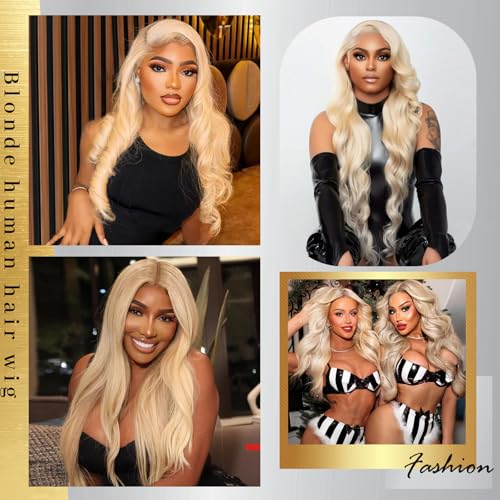 26 Inch 613 13x6 Lace Front Wig Human Hair Blonde Wig Human Hair 200 Density Blonde Lace Front Wigs Human Hair Pre Plucked 613 Body Wave Human Hair Wig 613 HD Lace Frontal Wigs Human Hair