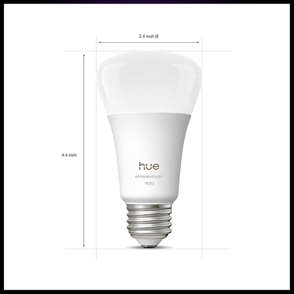 Philips Hue Starter Kit: Bridge Pro + 3 A19 E26 Smart Bulbs + Tap Dial Switch, White and Color Ambiance, Smart Light Hub, Works with Voice