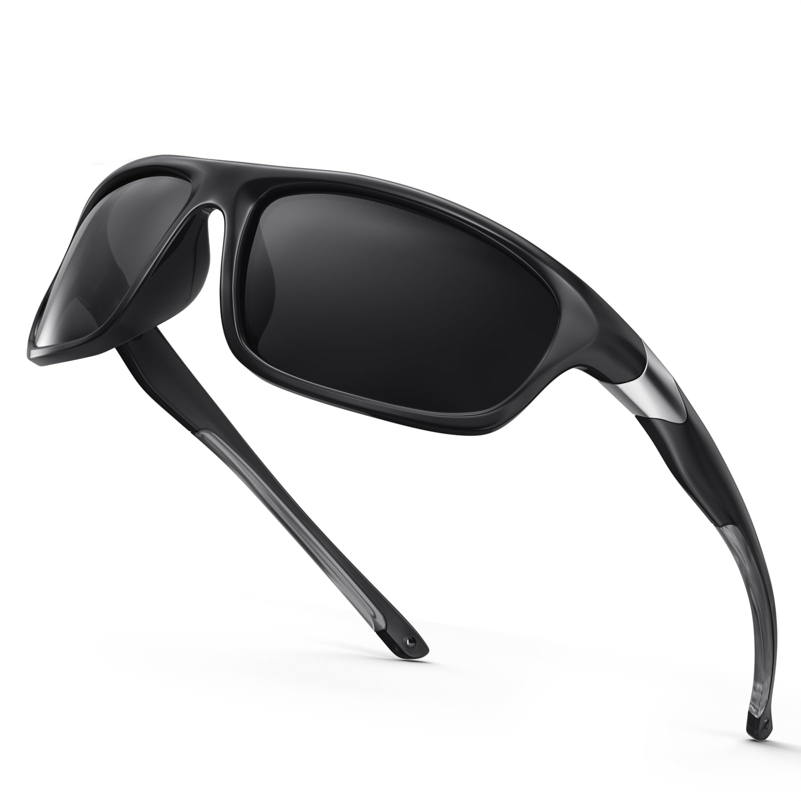 SKYFUEN Bifocal Polarized Sunglasses Men, Anti glare/UV TR90 Wrap Sports Sun Readers Reading Glasses Fishing Driving Outdoor Far/Near Tinted Bi-Focal Build-in Vintage Eyeglasses, 2.0