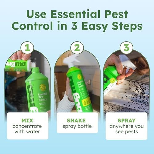 BugMD Ant Killer & Bug Spray Concentrate 3.7 oz and Empty Refillable Spray Bottle 32 oz.