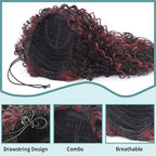 Youthfee 27” Drawstring Ponytail Deep Curly Heat Resistant Synthetic Instant Clip Ponytail Extension Protective Style Afro Kinky Curly Hair Pieces for Women