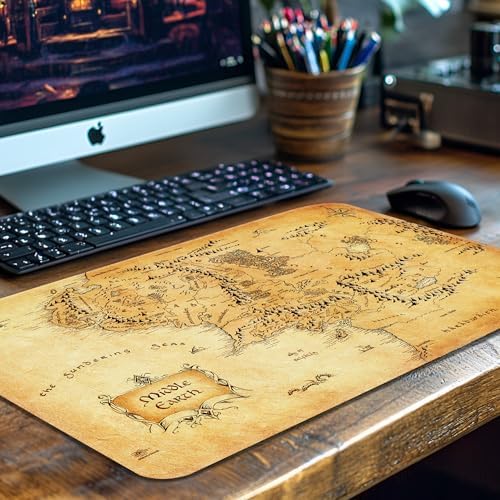 MTG Playmat Non-Slip Rubber Backing Printing Commander Board Game Desk Mat Duel Mat TCG PTCG Playmat 24x14 inches and Free Storage Bags (YXD-Middle Earth 2)