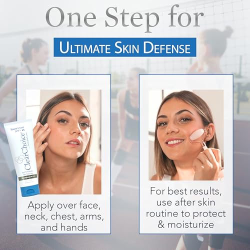 Clear Choice Sunscreen for Face SPF 45, Oil Free Sunblock & Light Moisturizer with Zinc Oxide, Reef-Safe, Broad Spectrum, Water-Resistant, No White Cast, Dermatologist Recommended, 4oz
