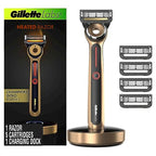 Gillette Labs Heated Razor Gold Edition - 1 Handle, 5 Blade Refills, 1 Charging Dock