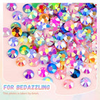 24000Pcs Resin Rhinestones with Tweezers for Crafting, Multi Colors 3mm Non Hotfix Flatback Gems, Bedazzling Crystal for DIY Crafts Clothing Tumblers Mugs Shoes Decor Nail Art