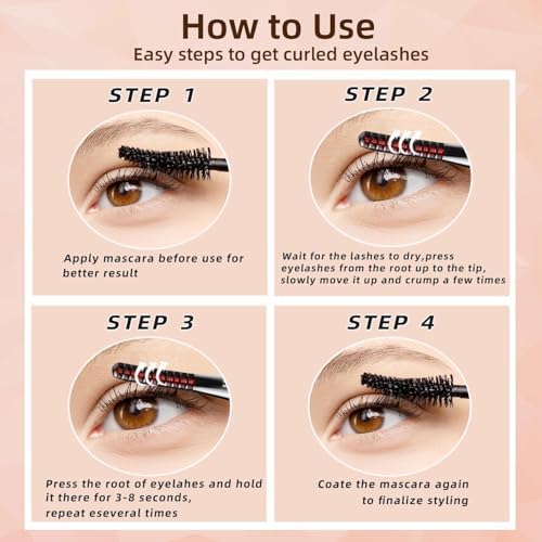 Heated Eyelash Curlers - Fast Heat up Within 10s - 24 Hours Long Lasting - Rechargeable Electric Eyelash Curler with Type-C, with 4 Heating Modes Anti-Burn Mini Lash Curler with LED Display-Black