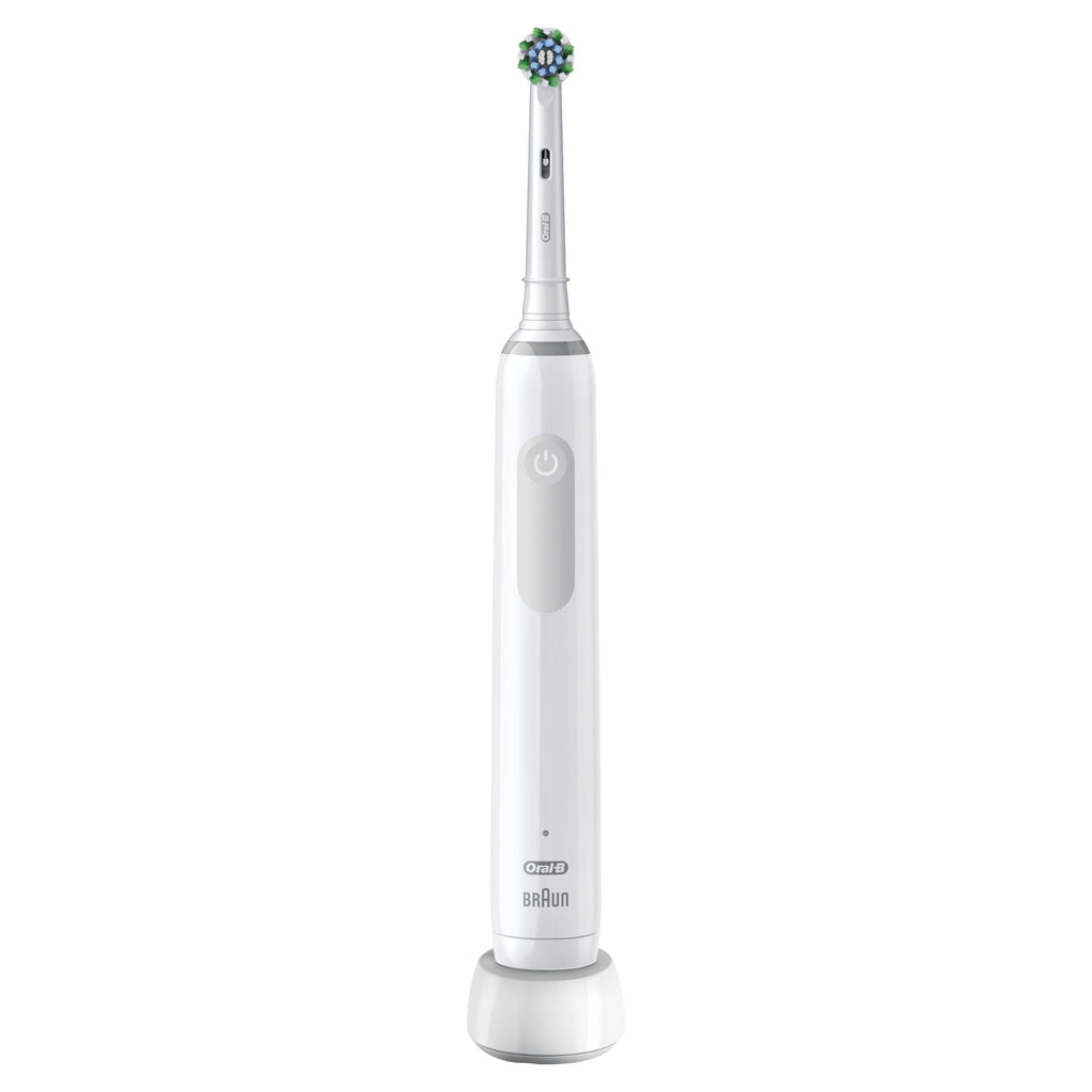GROKIE Oral-B Pro 3-3000 - Cross Action White Electric Toothbrush, 1 Handle with Visible Pressure Sensor, 1 Toothbrush Head, Designed by Braun