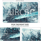 MTG Playmat Non-Slip Rubber Backing Printing Commander Board Game Desk Mat Duel Mat TCG PTCG Playmat 24x14 inches and Free Storage Bags (Skeleton Army with Zones)