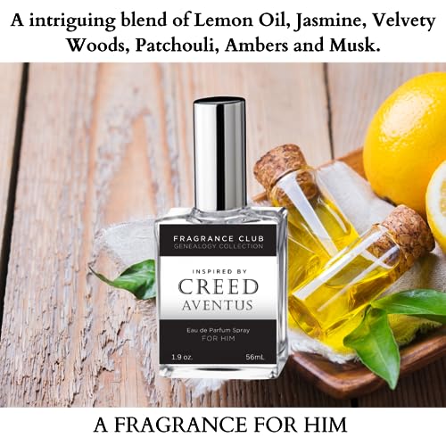 Fragrance Club Genealogy Collection Inspired by Aventus for Men, 1.9 fl oz. EDP Mens fragrance with Jasmine, Velvety Woods and Musk.
