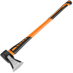 Chopping Axe, Hand Axe, Camp Hatchet for Splitting Kindling and Chopping Branches, Wood Chopping Axe 6.8 lb with 36-in Fiberglass Handle (L)