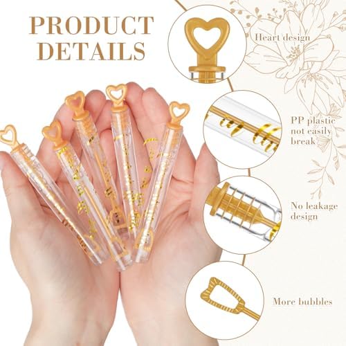 60 Count Wedding Mini Bubble for a Wedding Wands Bulk Heart Bubble Wand for Guests Send Off Party Supplies Valentine Anniversaries Celebration (Novel)