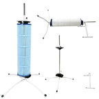 Vootenec Dual Vertical/Horizontal Pool Filter Cleaner Stand Tool - Boosts Cleaning Speed, Universal Fit for 3", 4", 6" Filter Cartridges