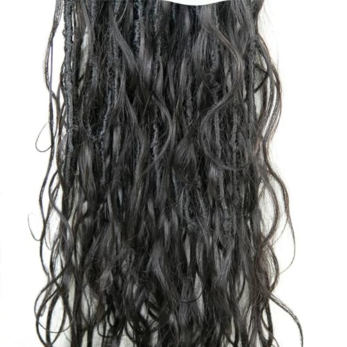 Boho Faux Locs Human Hair Curls Crochet Bohemian Braids Human Hair Knotless Pre Looped Synthetic Goddess Braids With Human Hair Curly Ends Body Wave For Braiding Human Meadow hair 18Inch 48Locs