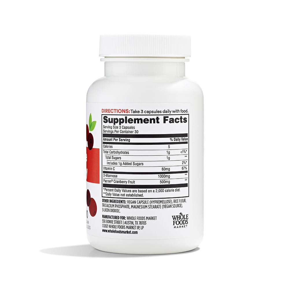 365 by Whole Foods Market, D-Mannose With Cranberry, 90 Count