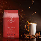 Lifeboost Dark Roast Whole Bean Coffee - Non-GMO Low Acid Single Origin USDA Organic Coffee - Third Party Tested For Mycotoxins & Pesticides - 12 Ounces (Pack of 3)