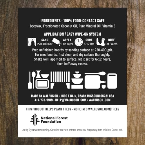WALRUS OIL - Cutting Board Oil and Wood Butcher Block Oil, 32 oz Jug, Food-Safe