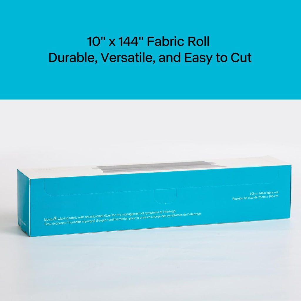 10"x144" Soft, Breathable Fabric Roll with Silver Complex – Ideal for Wound Care, Dressings, and Skin Fold Protection
