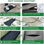 Splash Blocks for Gutters Downspouts, 24" Downspout Extensions for Rain Water Drainage, Thickened Gutter Splash Guard with Fixing Piles(2 Pack, Black)