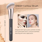 ENERGY Angled Makeup Brushes Set Vegan Powder Foundation Bronzer Nose Contour Concealer Makeup Brush for Liquid Cream Setting Powders Blending with Travel Bag